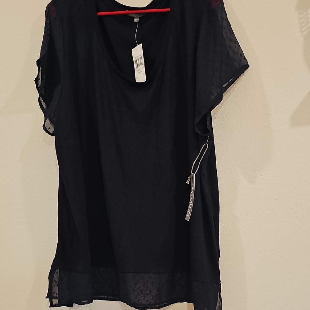 Chic Black Sheer Women's Blouse
